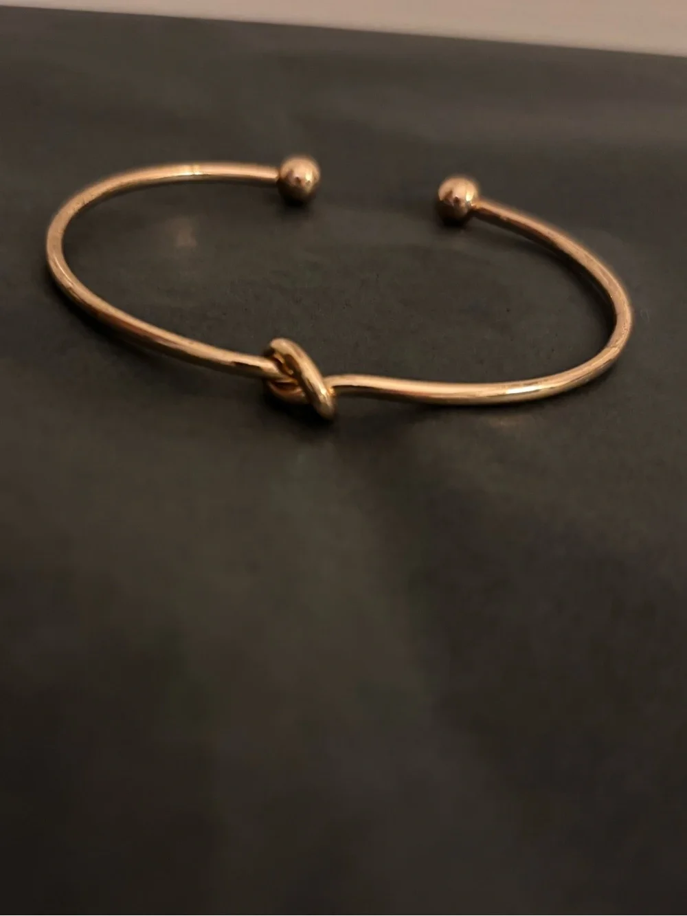 Minimalist Gold Knot Open Cuff Bracelet for Women